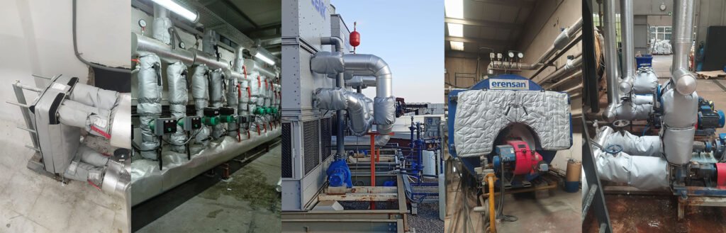 cana ceketi üretim montaj özel ölçü vana ceketi görselleri - sarı izolasyon